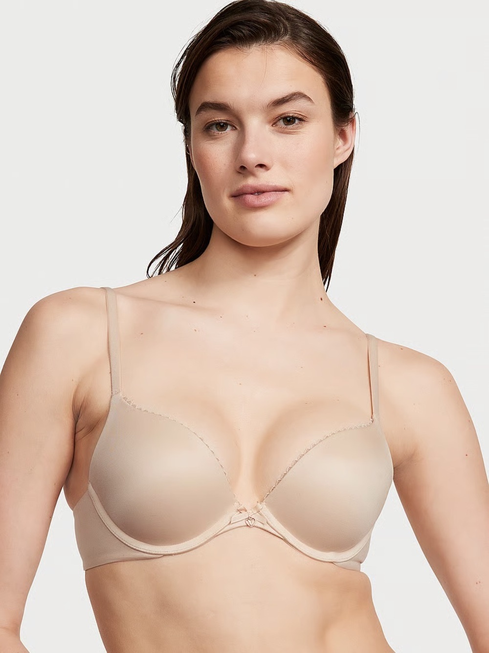 Victorias Secret Size 32D Lined Demi Nude Tan Color